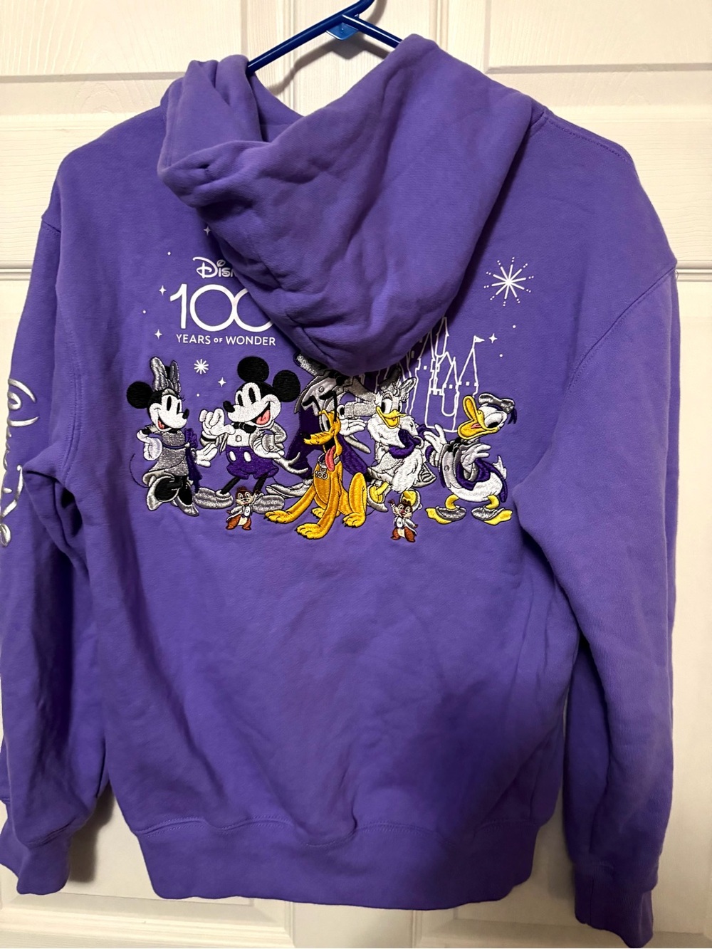 Disney 100 years of Wonder Purple Hoodie with Embroidered Classic Characters